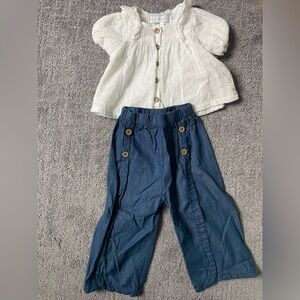 Rachel Zoe Kids' Navy Blue Jeans and White Top- Never Worn!